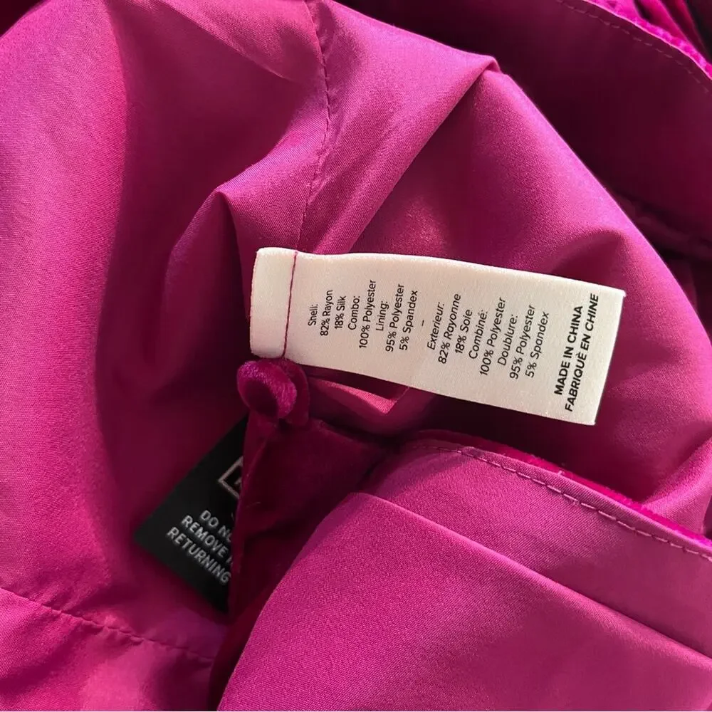 Cinq à Sept Theo Velvet Faux Wrap top pink - XS